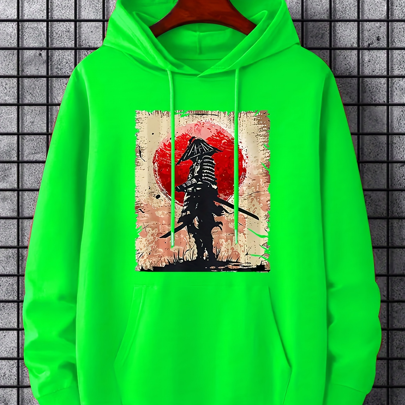 

Ninja Print Hoodie, Cool Hoodies For Men, Men's Casual Graphic Design Pullover Hooded Sweatshirt With Kangaroo Pocket Streetwear For Winter Fall, As Gifts