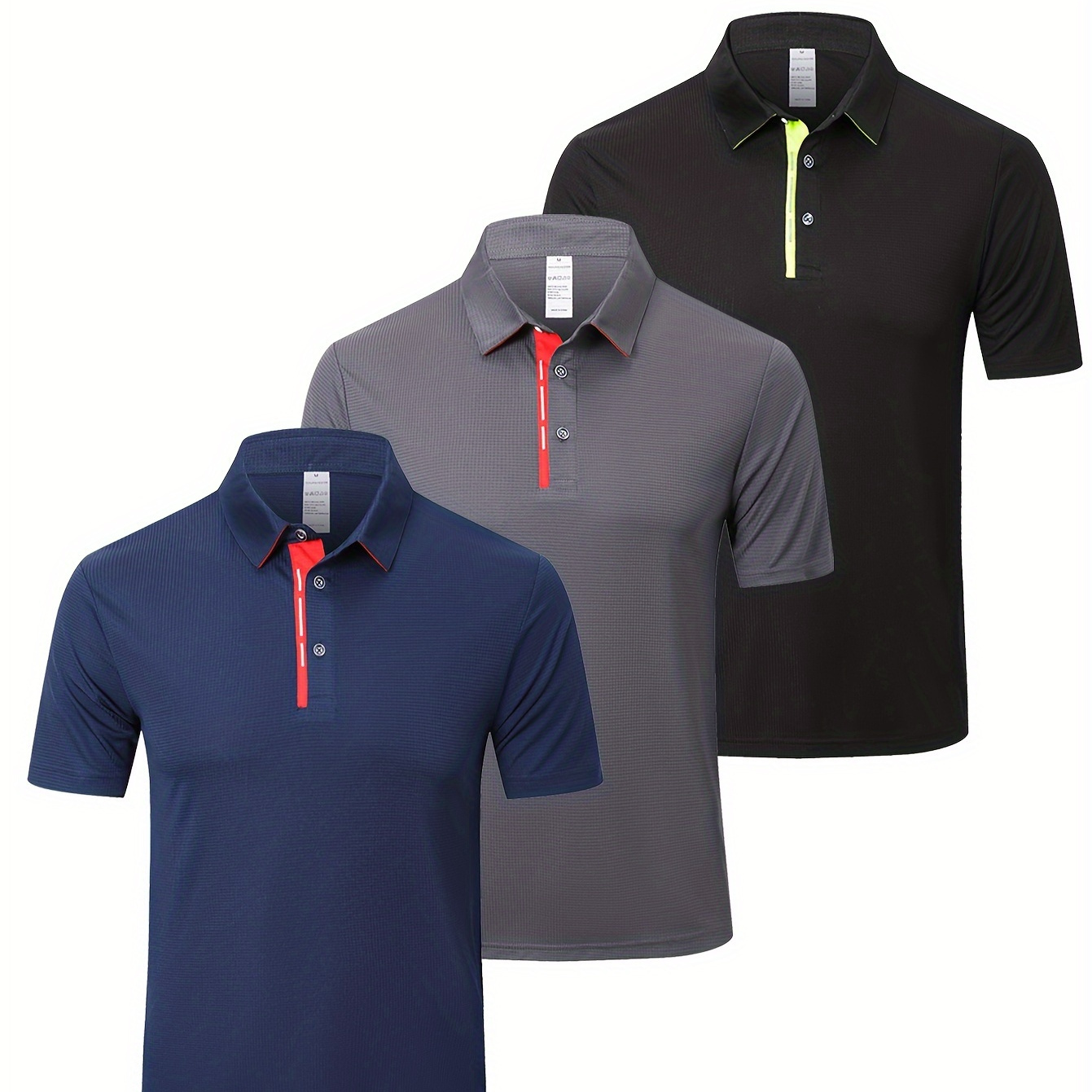 

3pcs Chemise À Col En V À Manches Courtes Décontractée Et Séchage Rapide Pour Homme Pour Les Sports D'été, Ensemble De Hauts D'entraînement Pour Homme, Cadeau Pour Homme