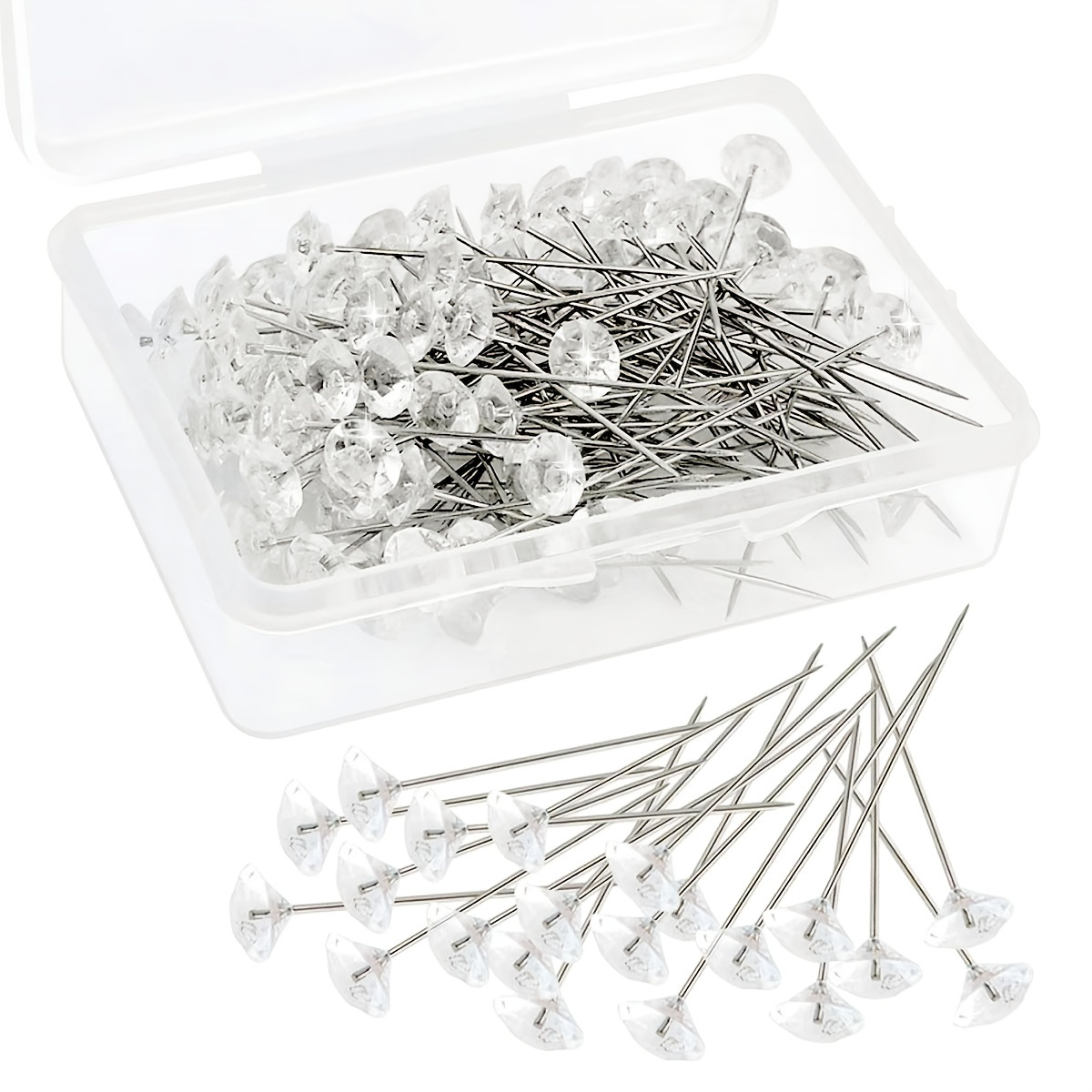 ASTER 200 Pieces Crystal Diamond Head Pins 1.5 Inch Diamond Head Straight  pins for Flower,Stainless Steel Bouquet Pins Corsages Flower Pins for Craft  Wedding Jewelry Flower Decoration - Yahoo Shopping