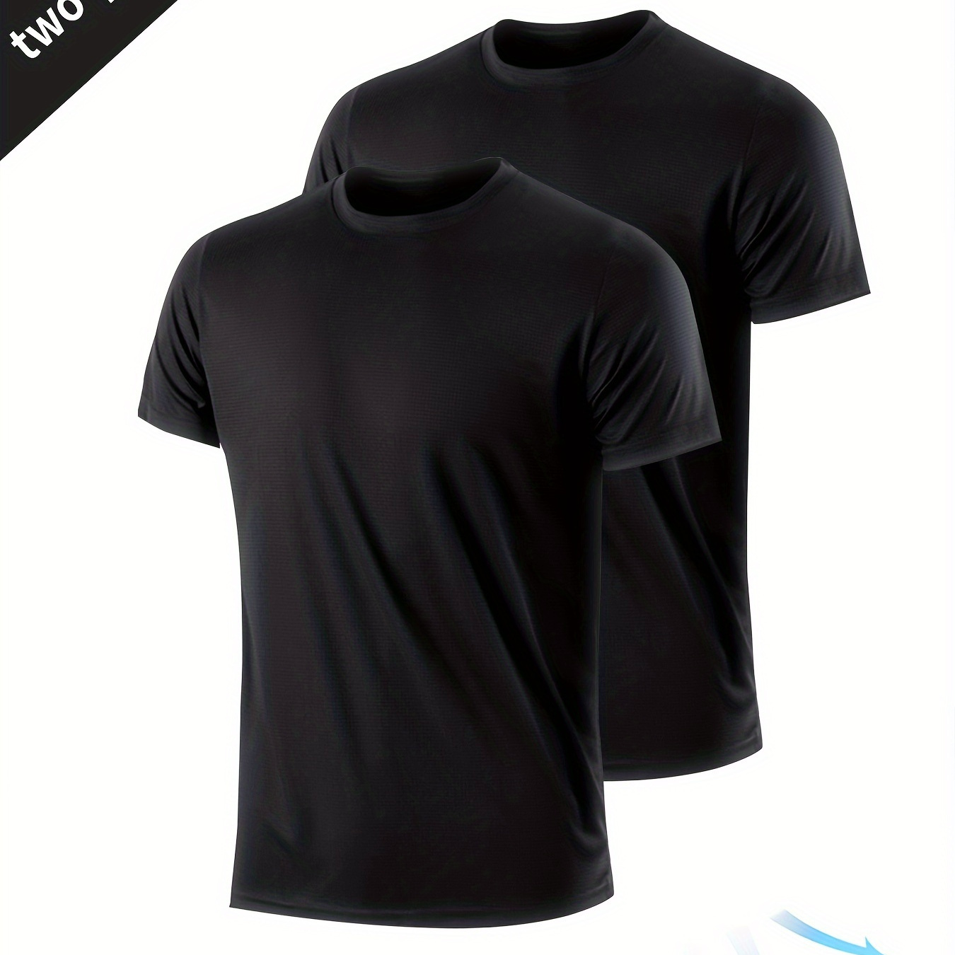 

2pcs Men's Quick-drying Running Casual Fitness Sportswear, Quick-drying Lightweight Breathable Fitness Suit, Compression T-shirt Short-sleeved Tops