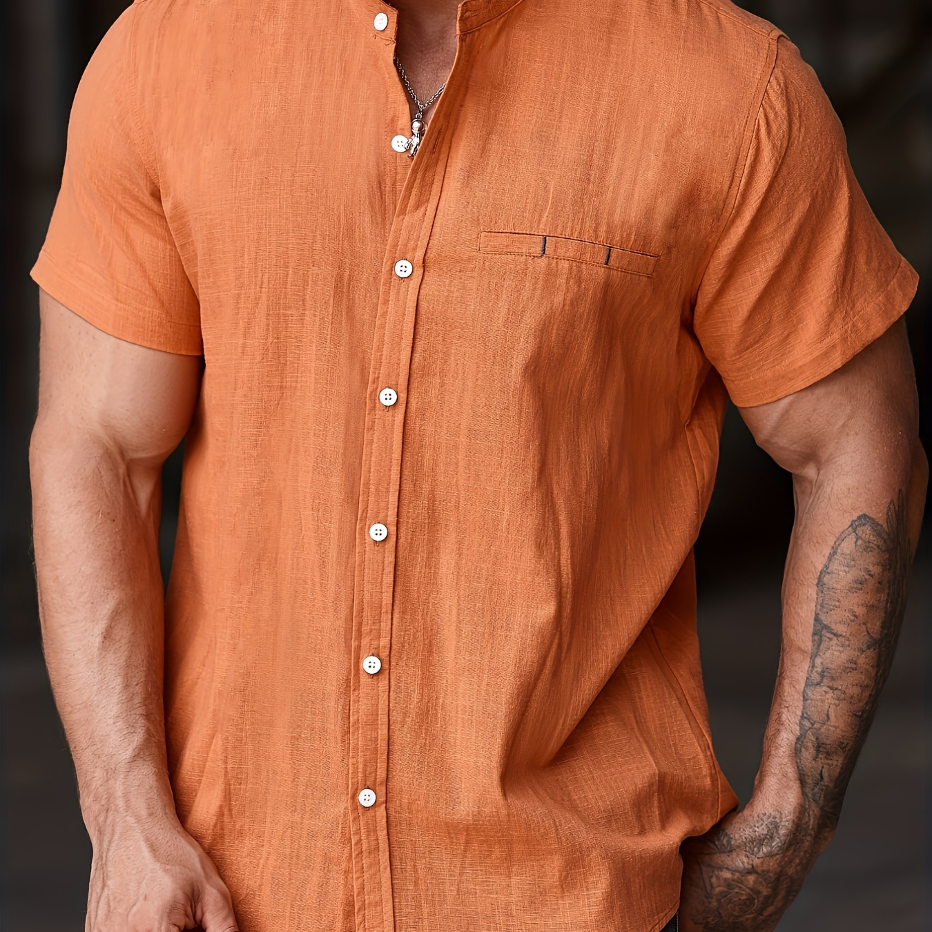 

Men's Casual Comfy Cotton Button Up Short Sleeve Shirt For Summer