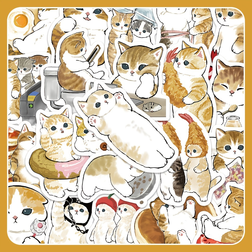50 Funny Funny Cat Waterproof Doodle Decorative Reusable - Temu