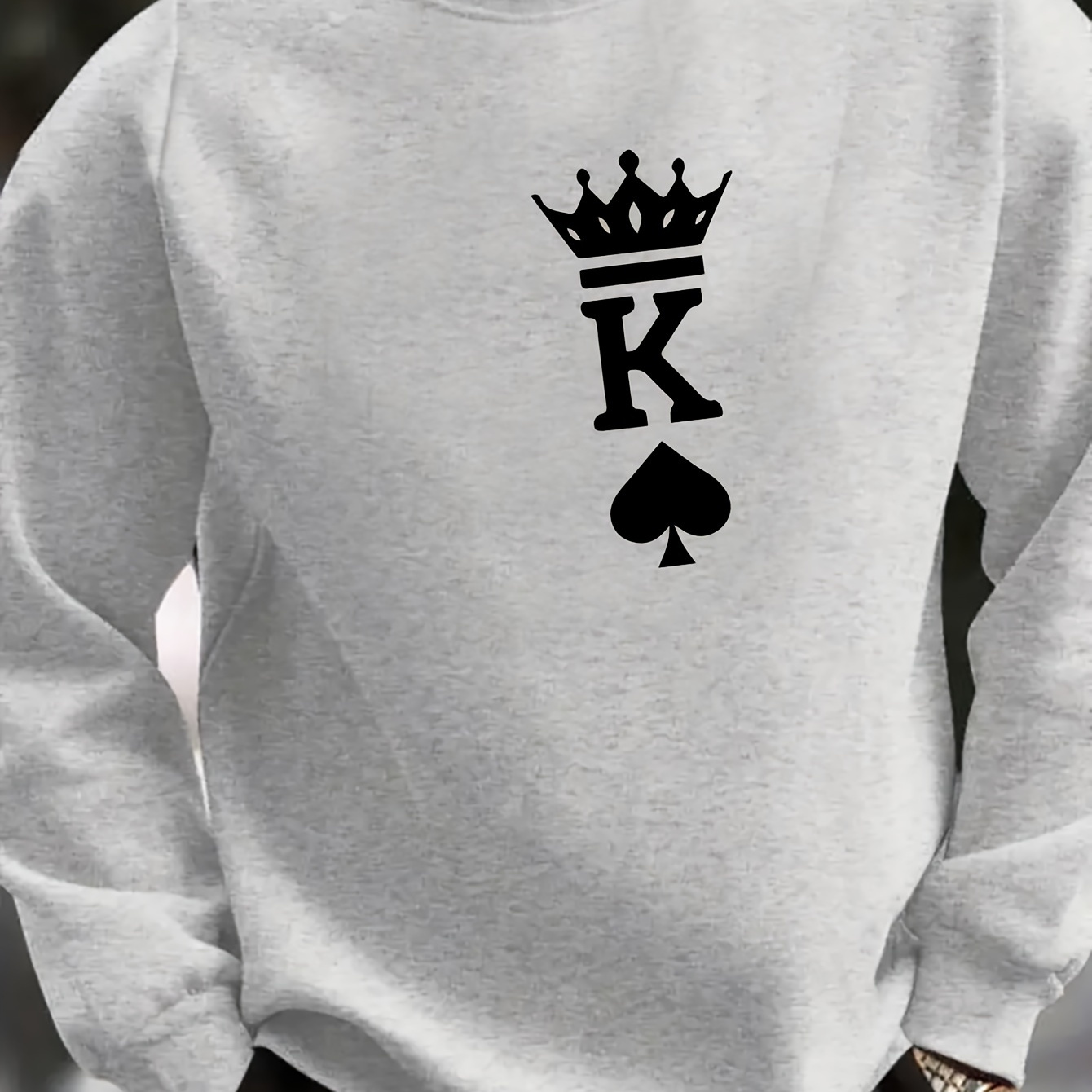 

K Simple Cool Letters Drawing Printing Men's New Crew Neck Hoodie Loose Fashion Trend Casual Sports Boys All Over The Top