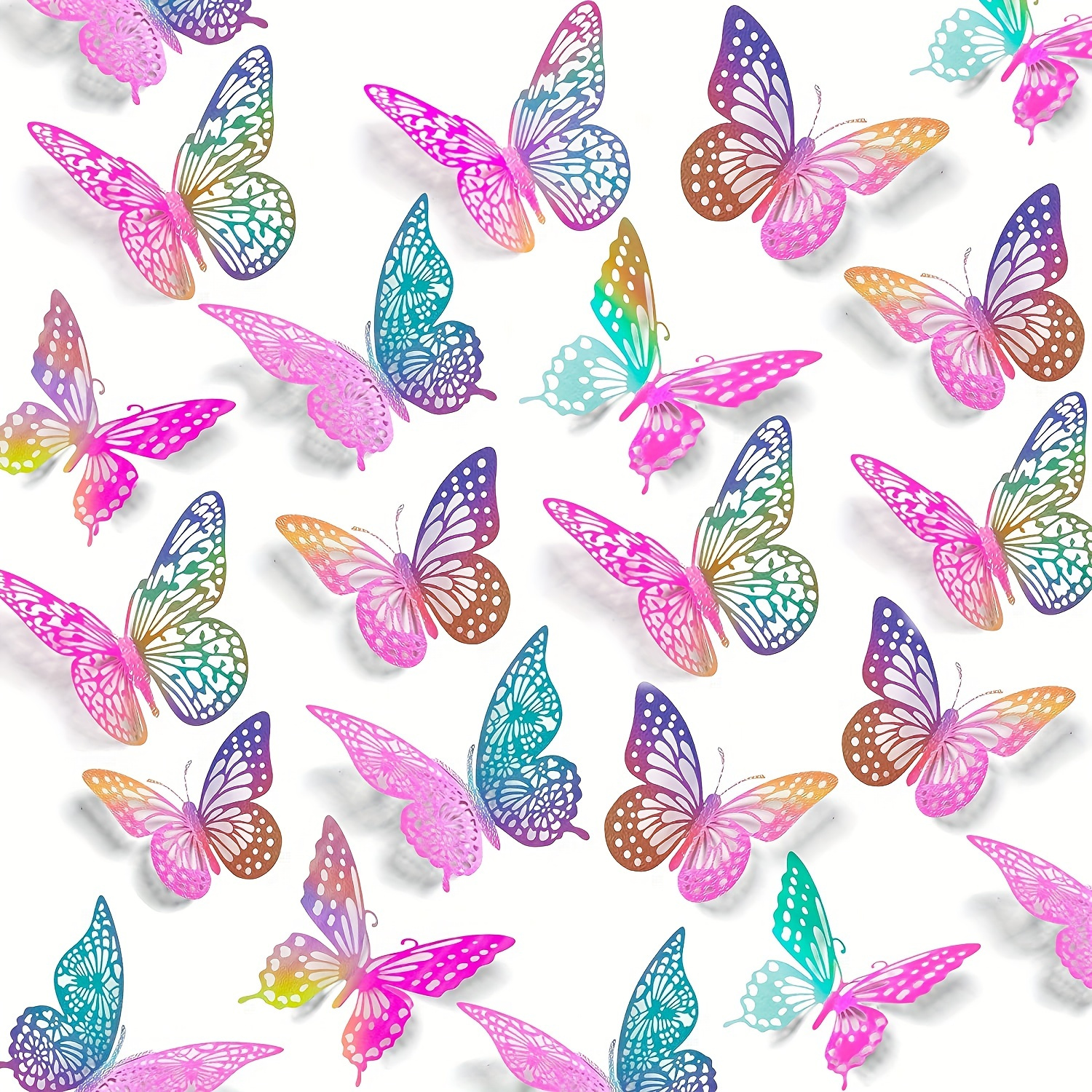 

12pcs 3d Metallic Butterfly Wall Stickers - Perfect For Home Decor, Weddings, Birthdays & More!