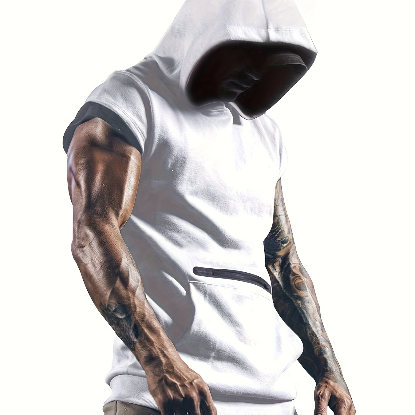 

Men's Personality Versatile Hooded Fashion Short Sleeve With Kangaroo Pocket T-shirt Top For Summer Spring Outdoor Fitness