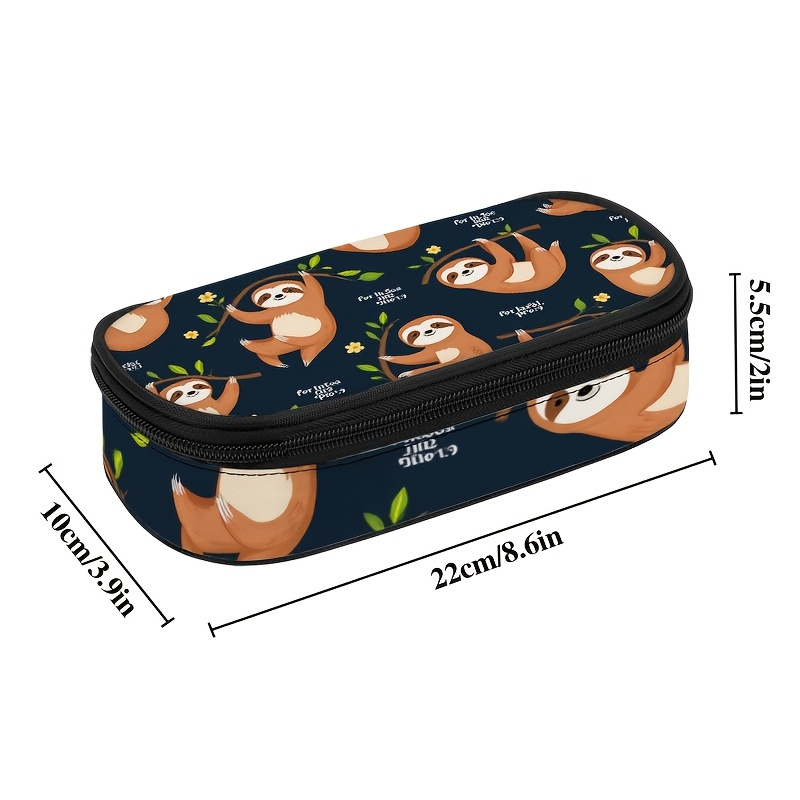 Cute Sloth Pencil Case | Adorable Animal Pencil Pouch With Zipper Compartment, Fun Cartoon Design, Ideal For Back To School, Travel, Suitable For Teen Girls And Boys