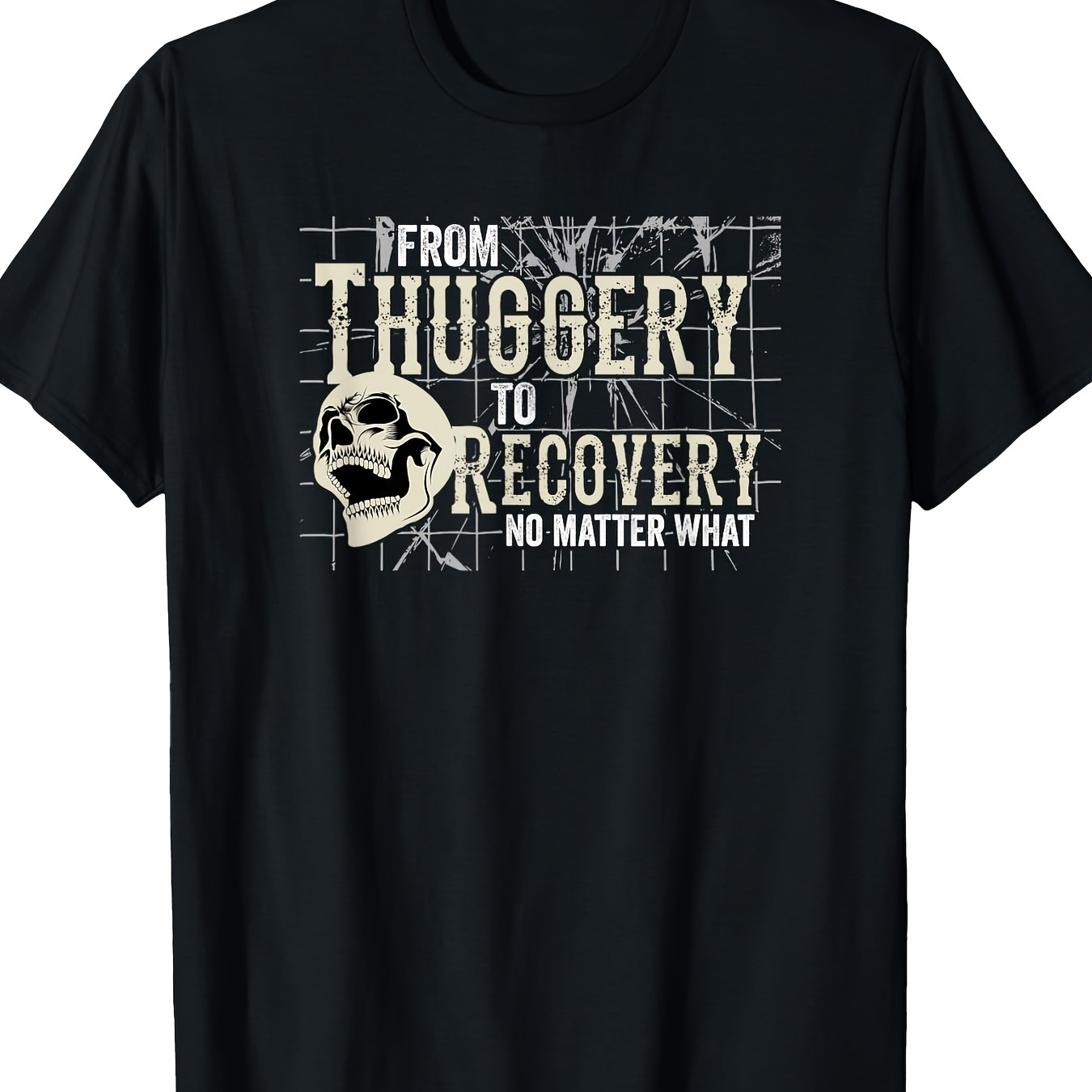 

Thuggery To Recovery Skull Aa Na In Sobriety T- - 220g 100%