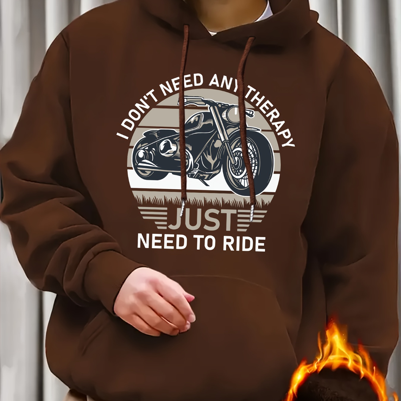 

Men's Motorcycle Graphic Hoodie - Casual & Stylish Drawstring Pullover With Kangaroo Pocket, Polyester Blend, Perfect For Fall/winter