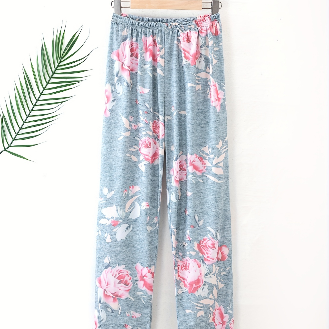 

Floral Print Sleep Bottoms, Soft & Comfy Elastic Waistband Pants, Women's Sleepwear & Loungewear