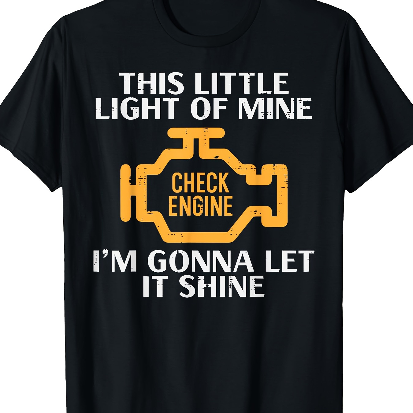 

Check Engine Light Shine Funny Car Auto Men T-shirt - 220g