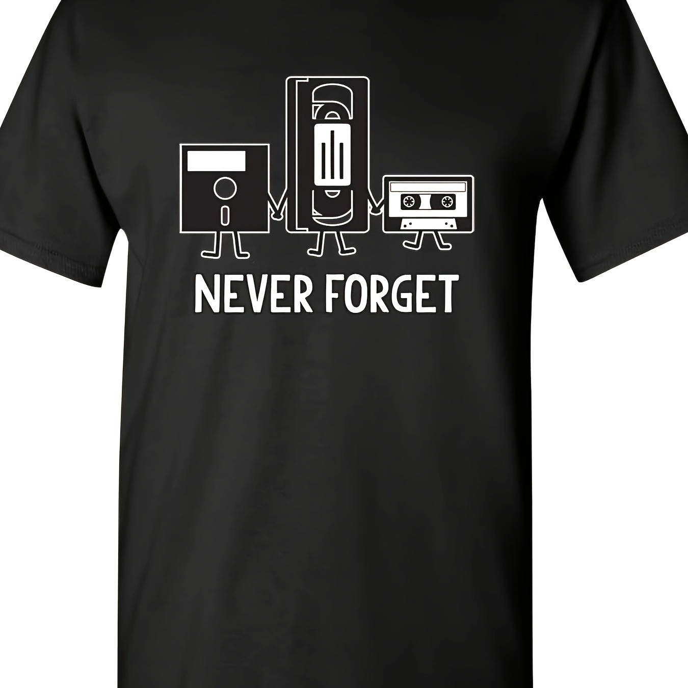 

Never Forget Mens Cassette Tape Vhs Gamer Old School Mens Very Funny T Shirt 220g