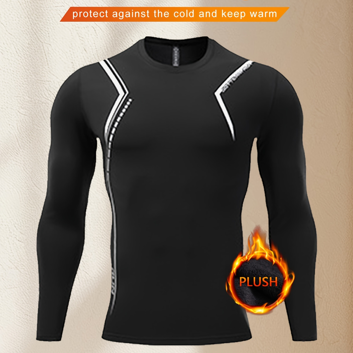 

[customer ] Men's Fleece-lined Thermal Shirt - Long Sleeve, Crew Neck, Stretchy & Warm For Winter Outdoor Activities