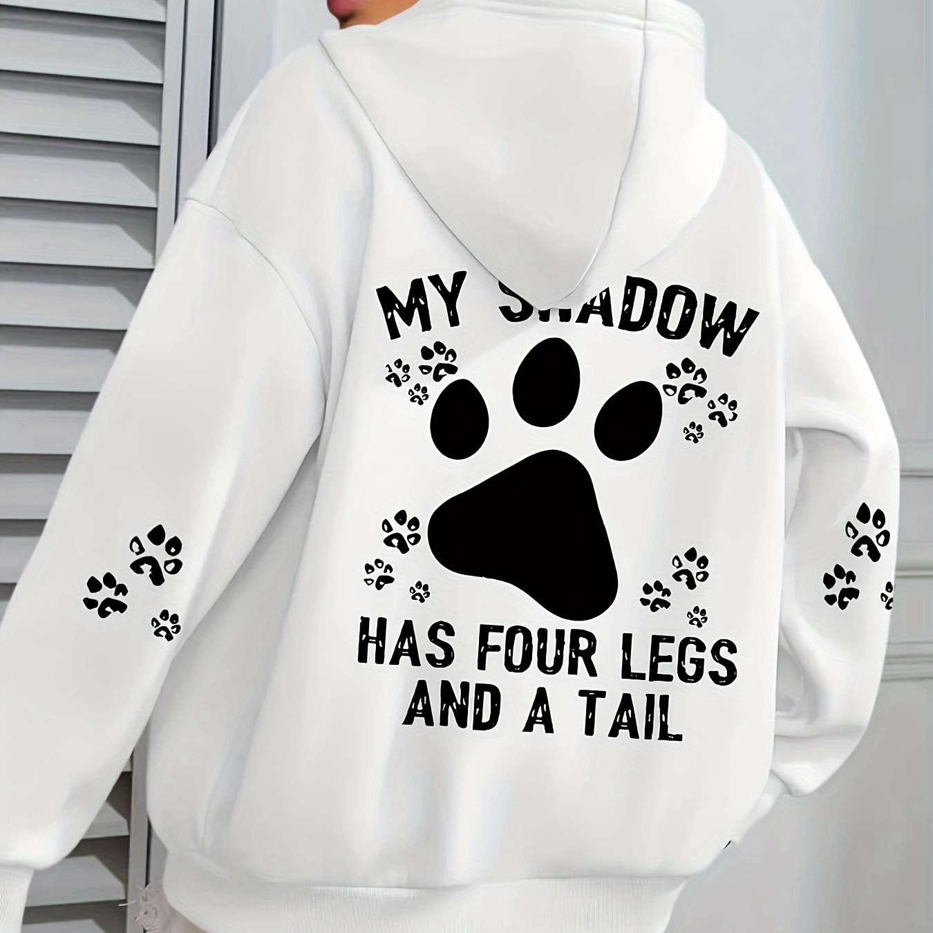 

Claw Print Hoodie, Drawstring Casual Hooded Sweatshirt For Winter & Fall, Women's Clothing
