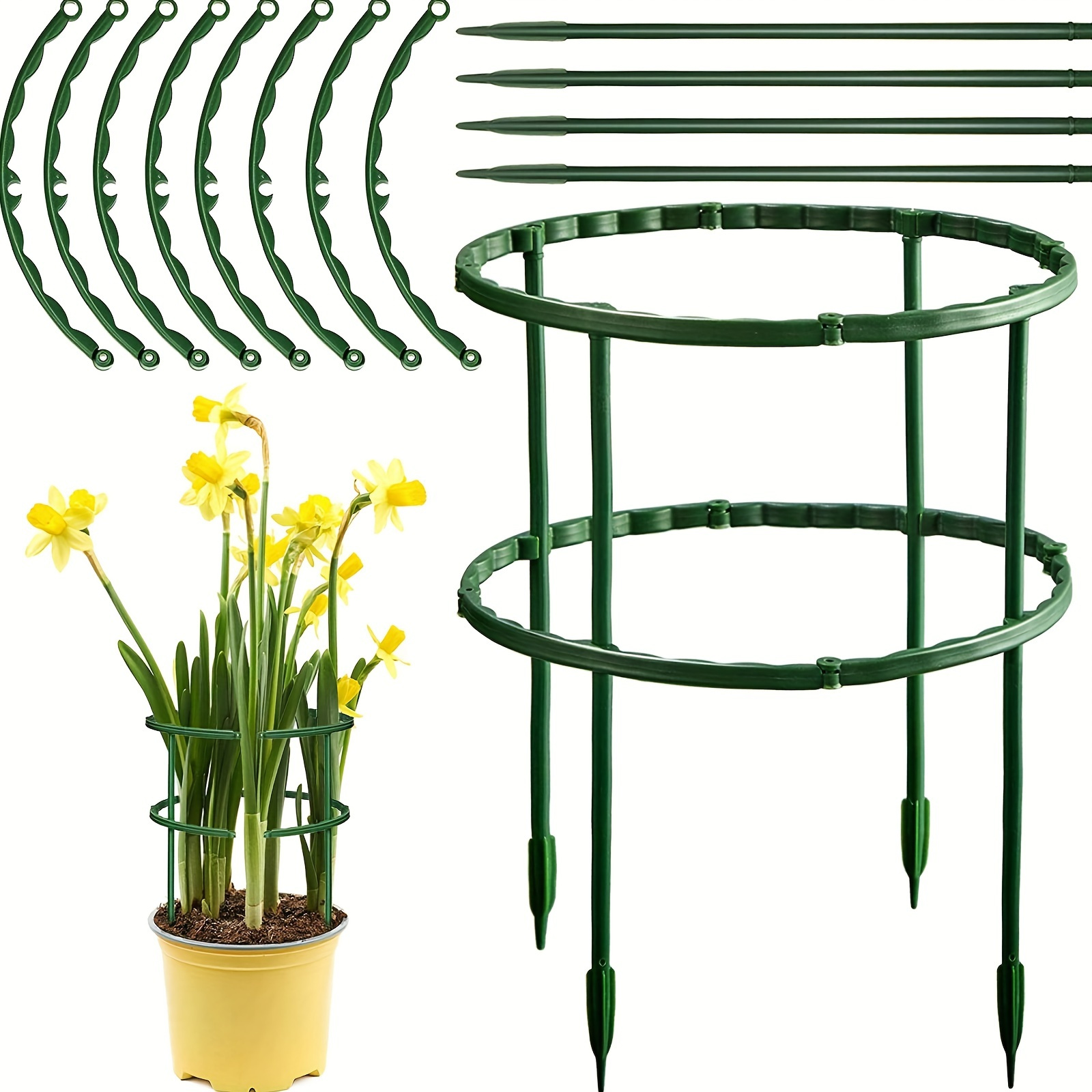 Grow Your Garden with Versatile Plant Cages: 1pc Plant Support Ring Set for Peony, Crab Claw, Orchid and More!