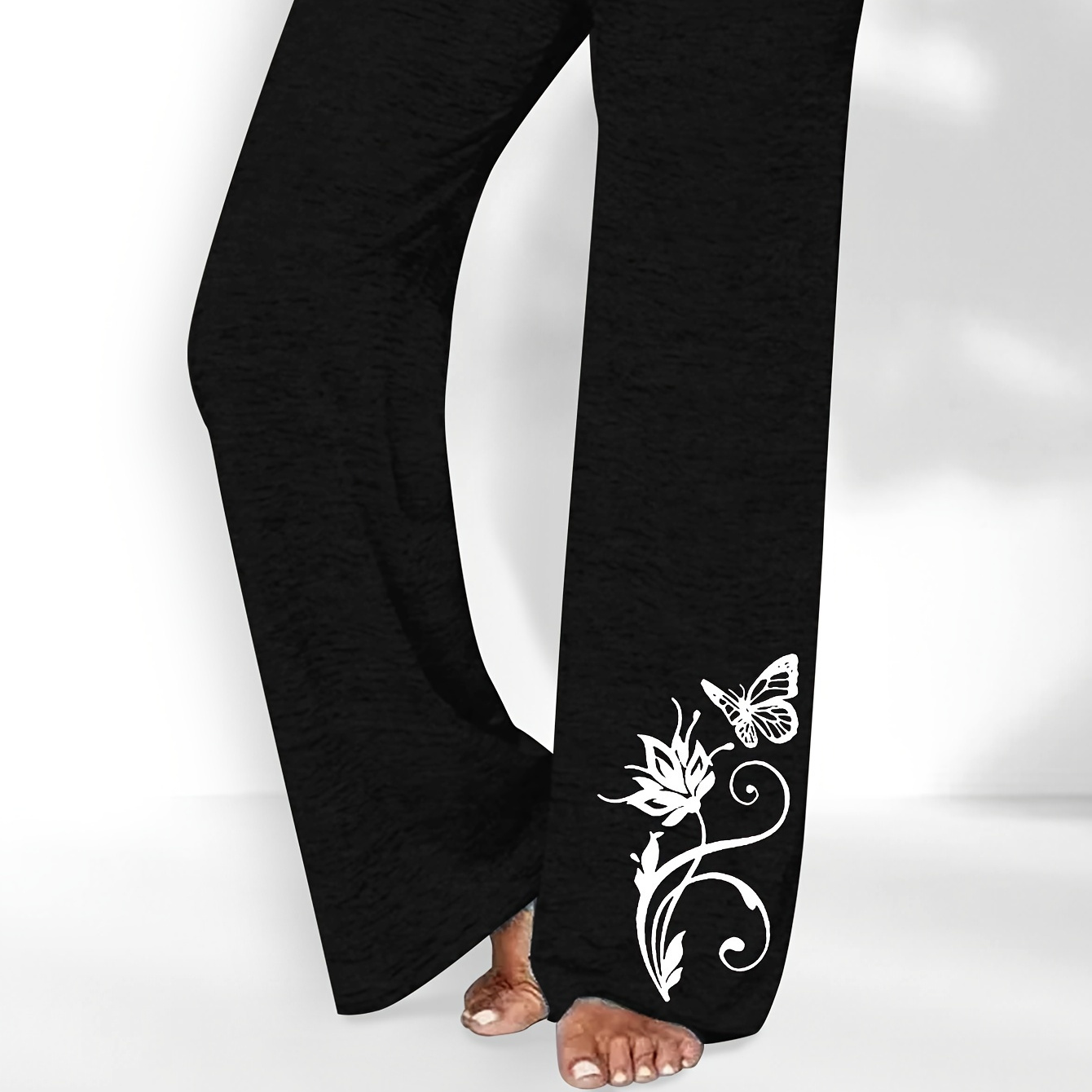 

Pantalon large à imprimé floral, pantalon décontracté à taille élastique pour et , vêtements pour femmes