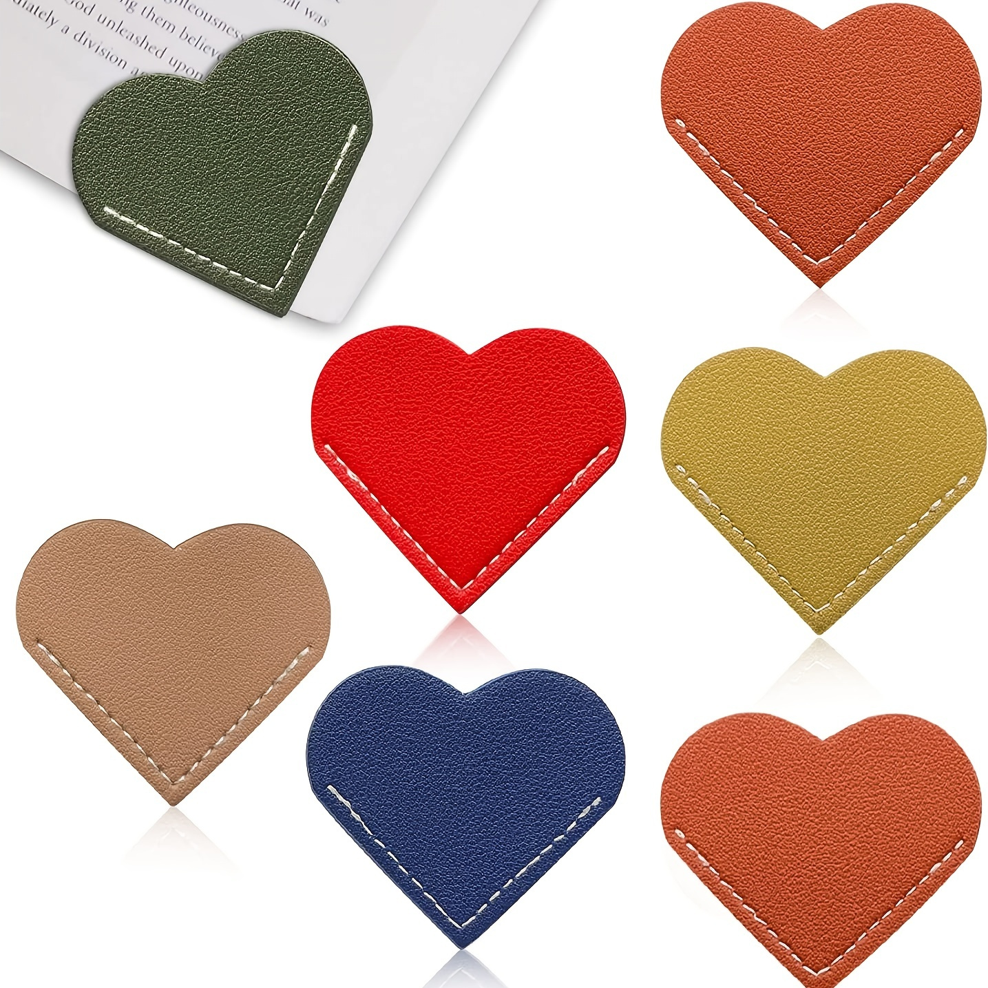 Marcadores Esquina 6 Paquetes Páginas En Forma Corazón Cuero - Temu