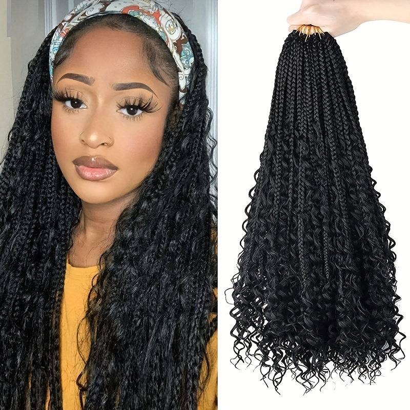 20 Inch Box Braids Crochet Hair with Curly Ends 7 Packs Boho Boddess Box  Braids Crochet Box Braid Hair (20 Inch 7Pcs, 1B/30/27) : : Beauty  & Personal Care