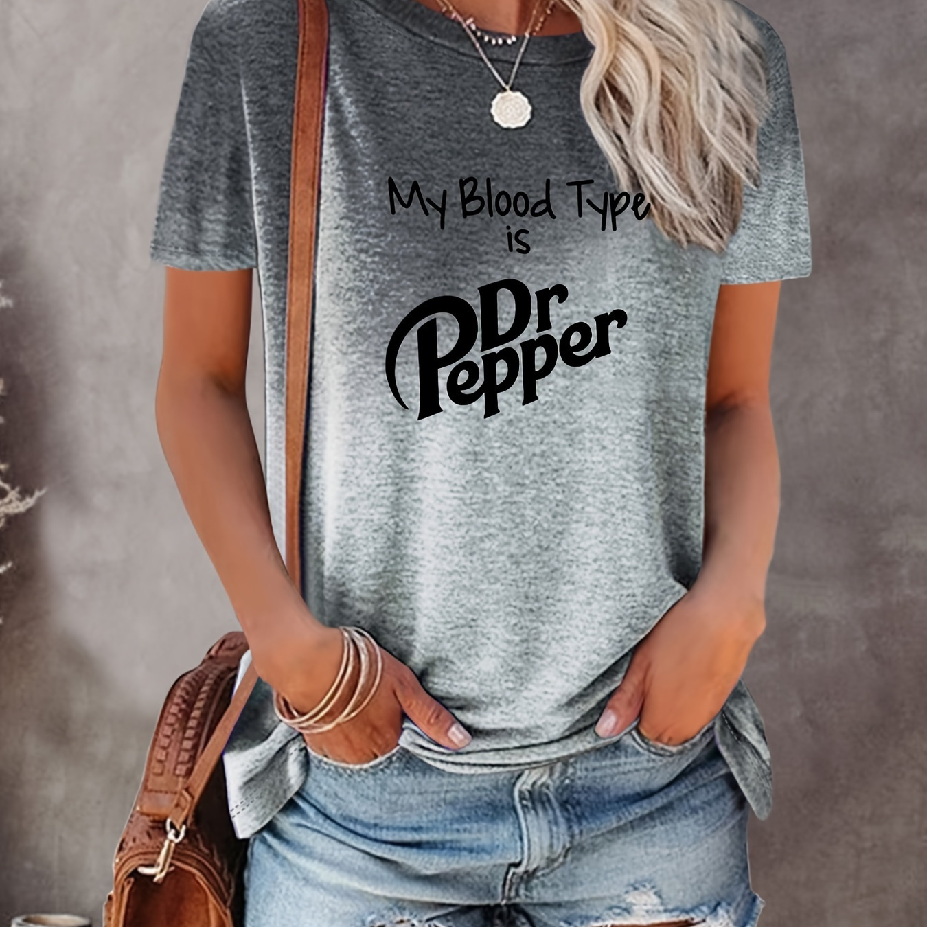 

Letter Print Crew Neck T-shirt, Casual Short Sleeve Top For Spring & Summer, Women's Clothing