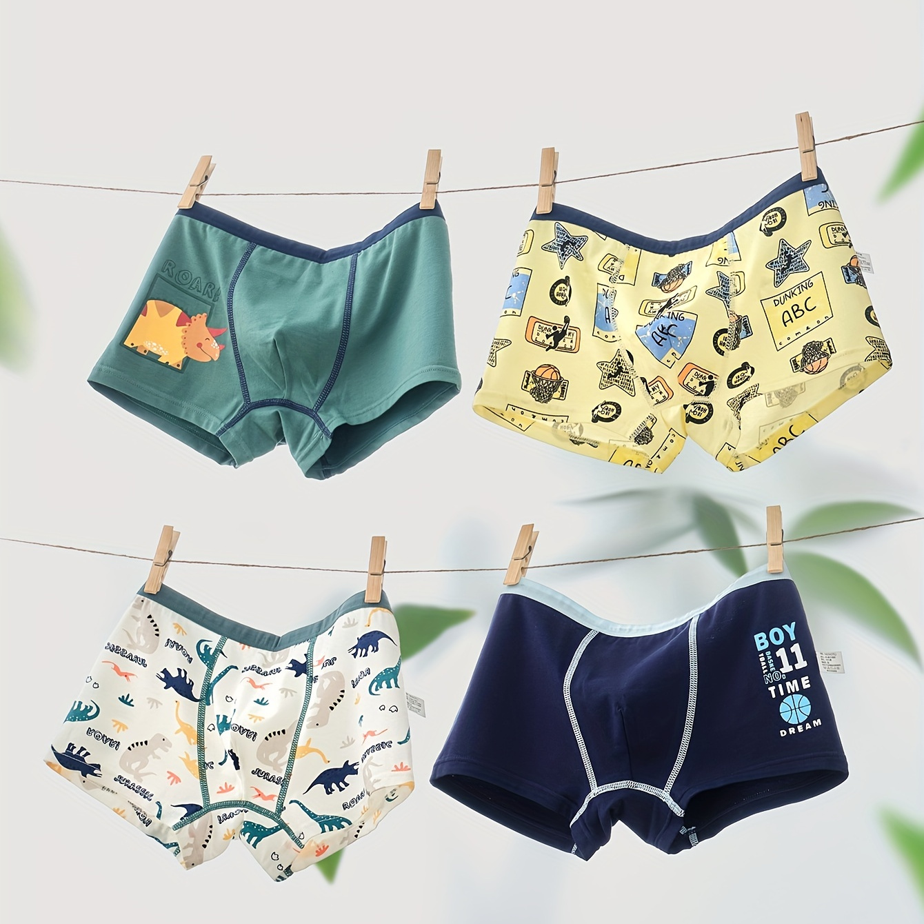 

4pcs Boys' Briefs - , Comfortable & / - All-