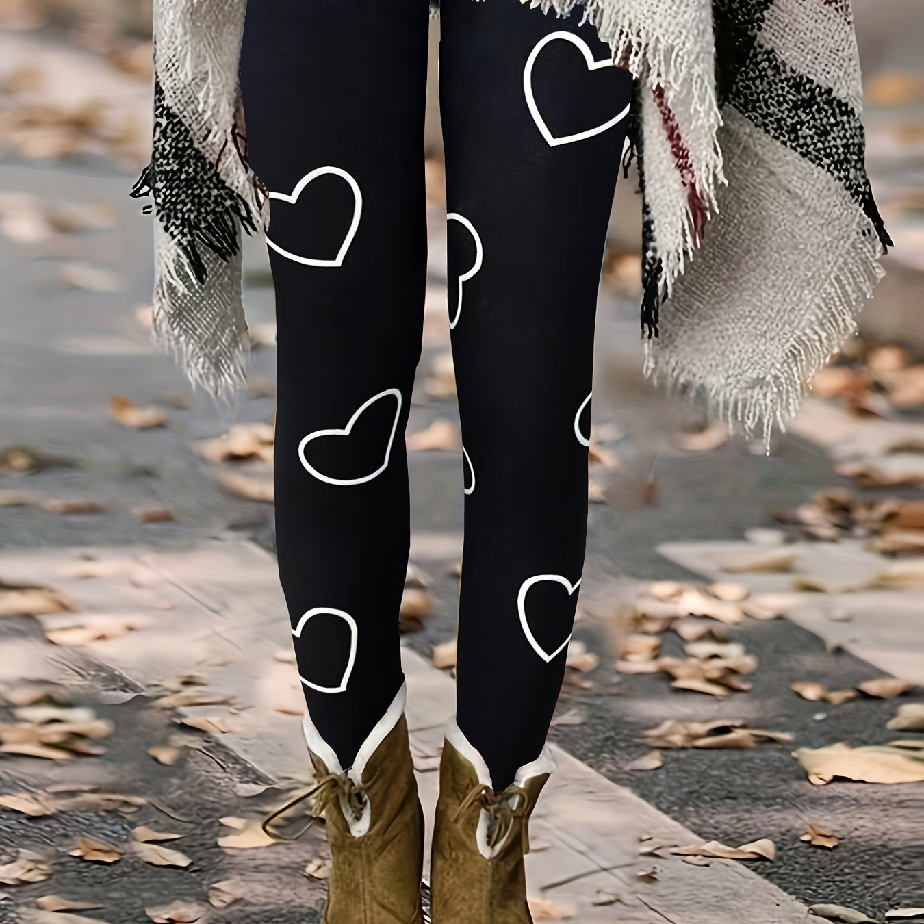 Baseball Heart Print Skinny Leggings Casual Every Day - Temu Canada