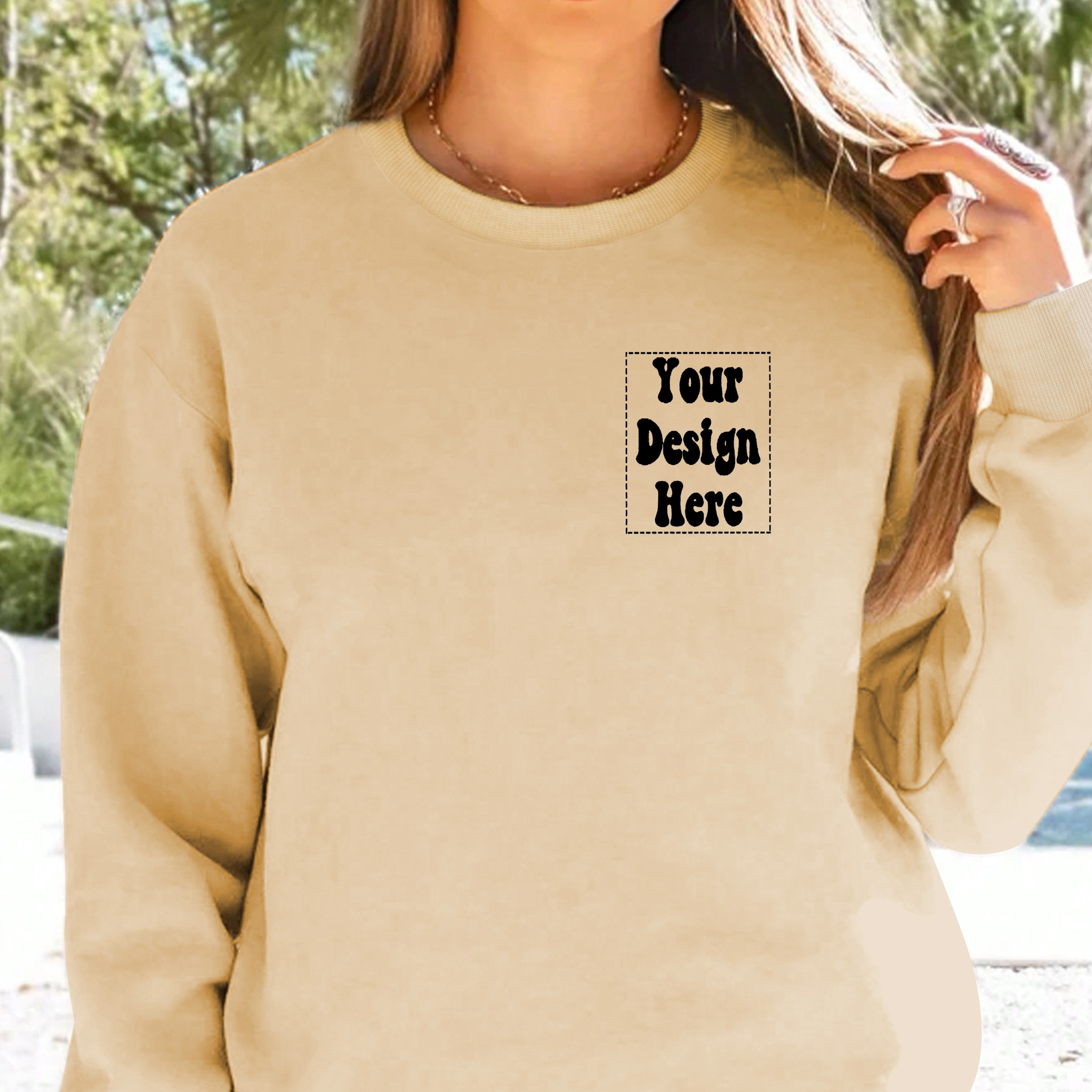 

Personalized Photo Print Pullover Sweatshirt, Casual Long Sleeve Crew Neck Sweatshirt For Fall & Winter, Women's Clothing