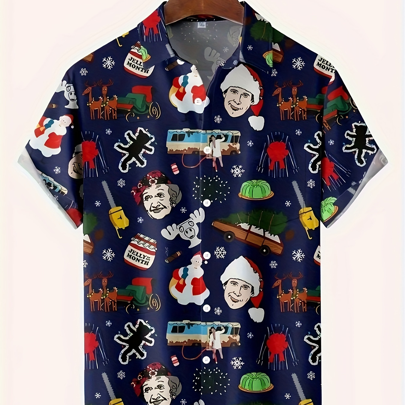 

Men's Holiday Christmas Movie Short Sleeve Shirt With Pockets - Shirt, Washed In Machine