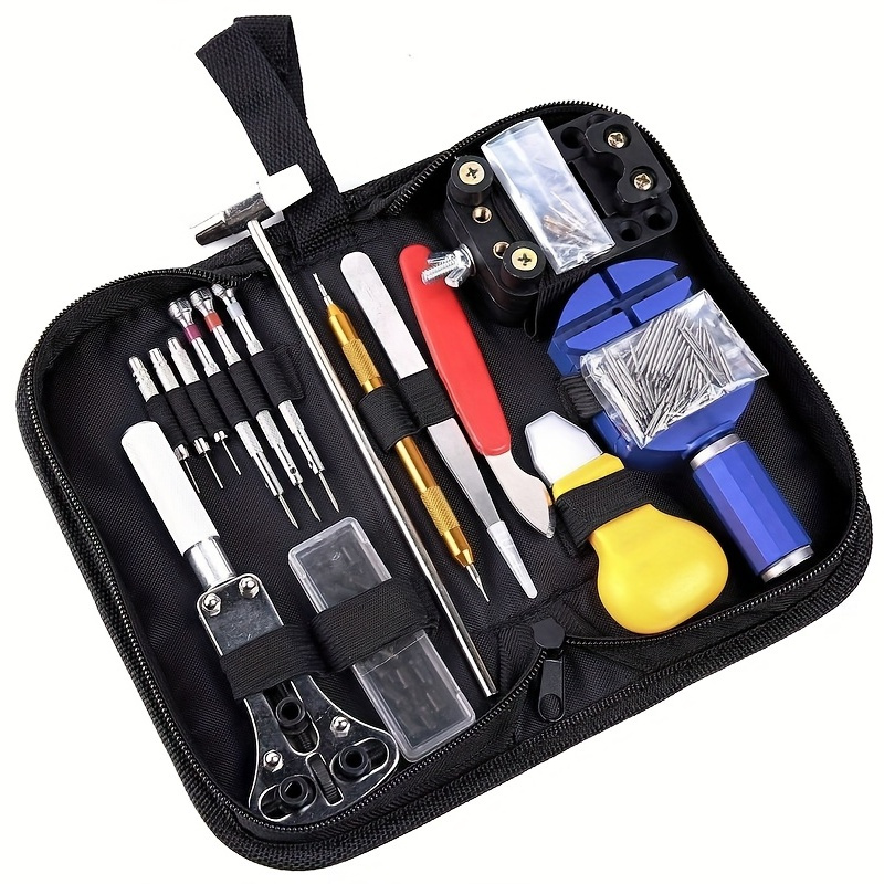 

147 Piece Watch Repair Tool Set, Case Opener Spring Bar Strap Link Tool Set With Carrying Pouch, Watch Battery Replacement Assistant, Multifunctional Tool, Ideal Choice For Gifts