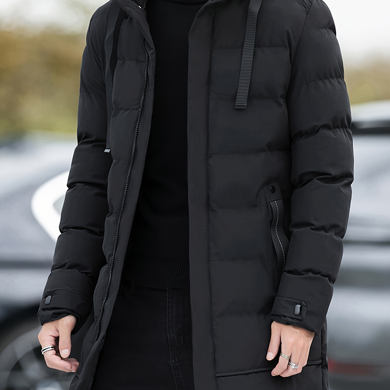 Selección Jingmeleng: Abrigo acolchado con capucha para hombre, simple, casual, suave y...