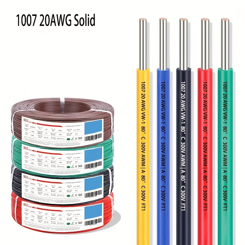 20awg Solid Wire Electrical Wire Cable 20 Gauge Ul1007 - Temu