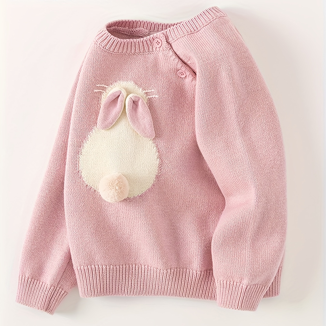 

Dave&bella Bunny Inspired Girls' Pullover Sweater Crew Neck Long Sleeve Knitwear Top For Autumn Winter