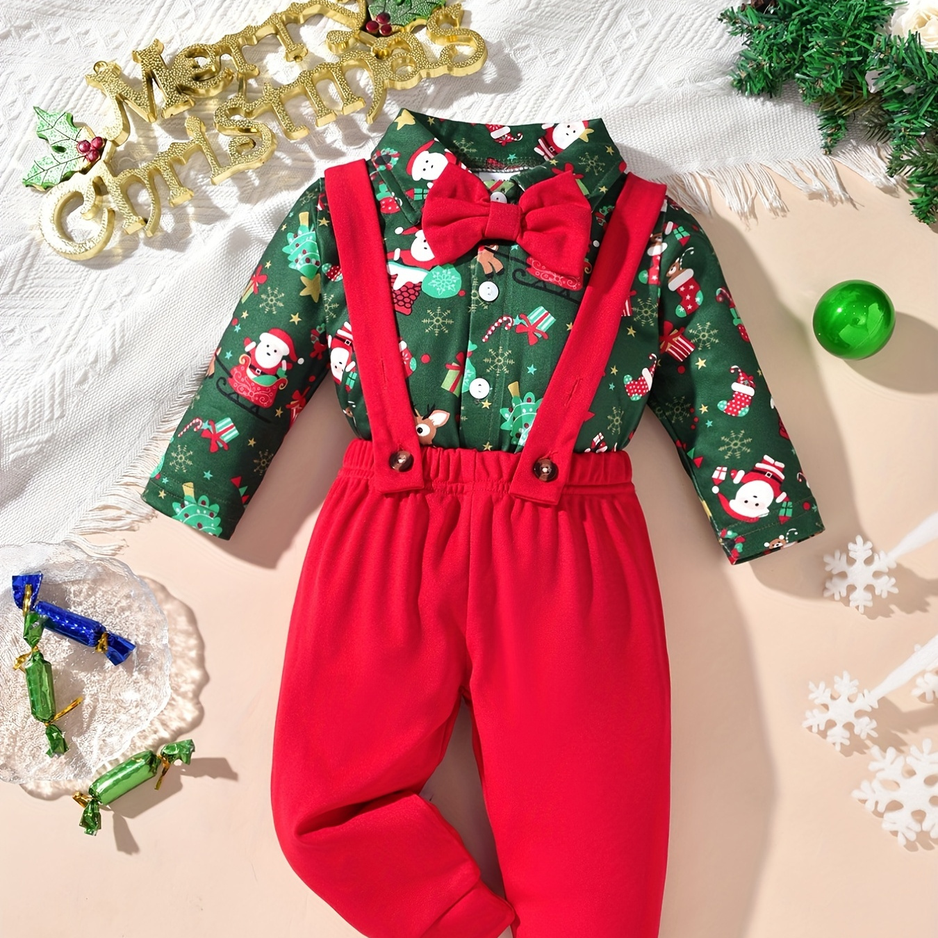 Pyjama grenouillère Noël bébé élégant Mon Premier Noël à carreaux - Noël  Shop