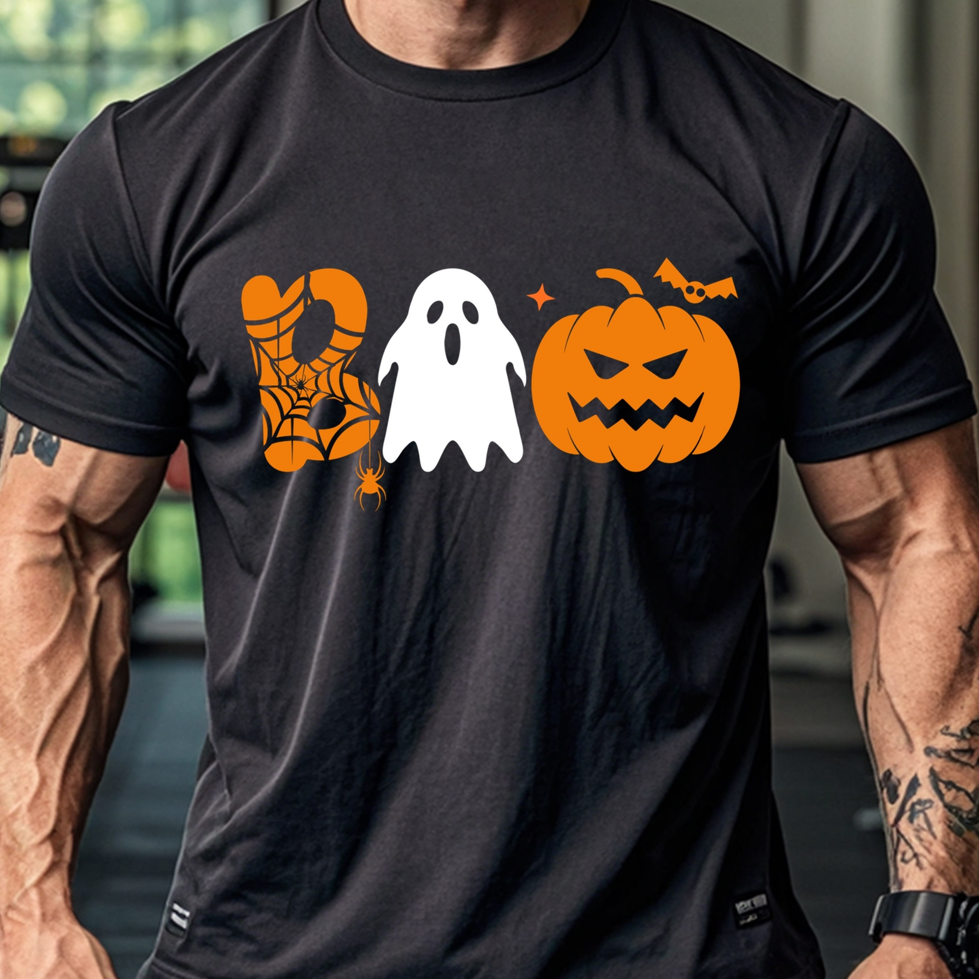 

Happy Boo Pumpkin T Shirt Men Plus Size Funny Crew Neck Casual T Shirt Soft 100% Cotton Lightweight Breathable Gym-friendly Hiking Weekend Casual Running Made In Usa