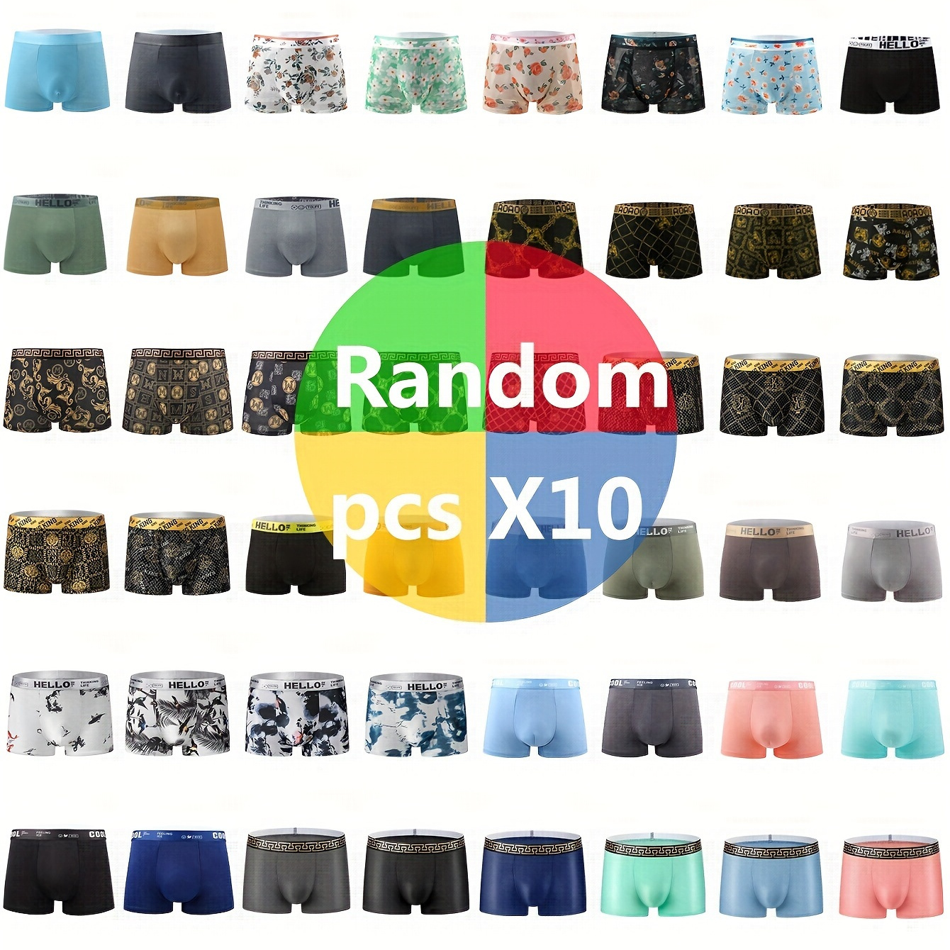 

Random 's Mixed Boxer Briefs In Various Styles And Colors, Beautiful And Practical, Suitable For Wearing All Seasons