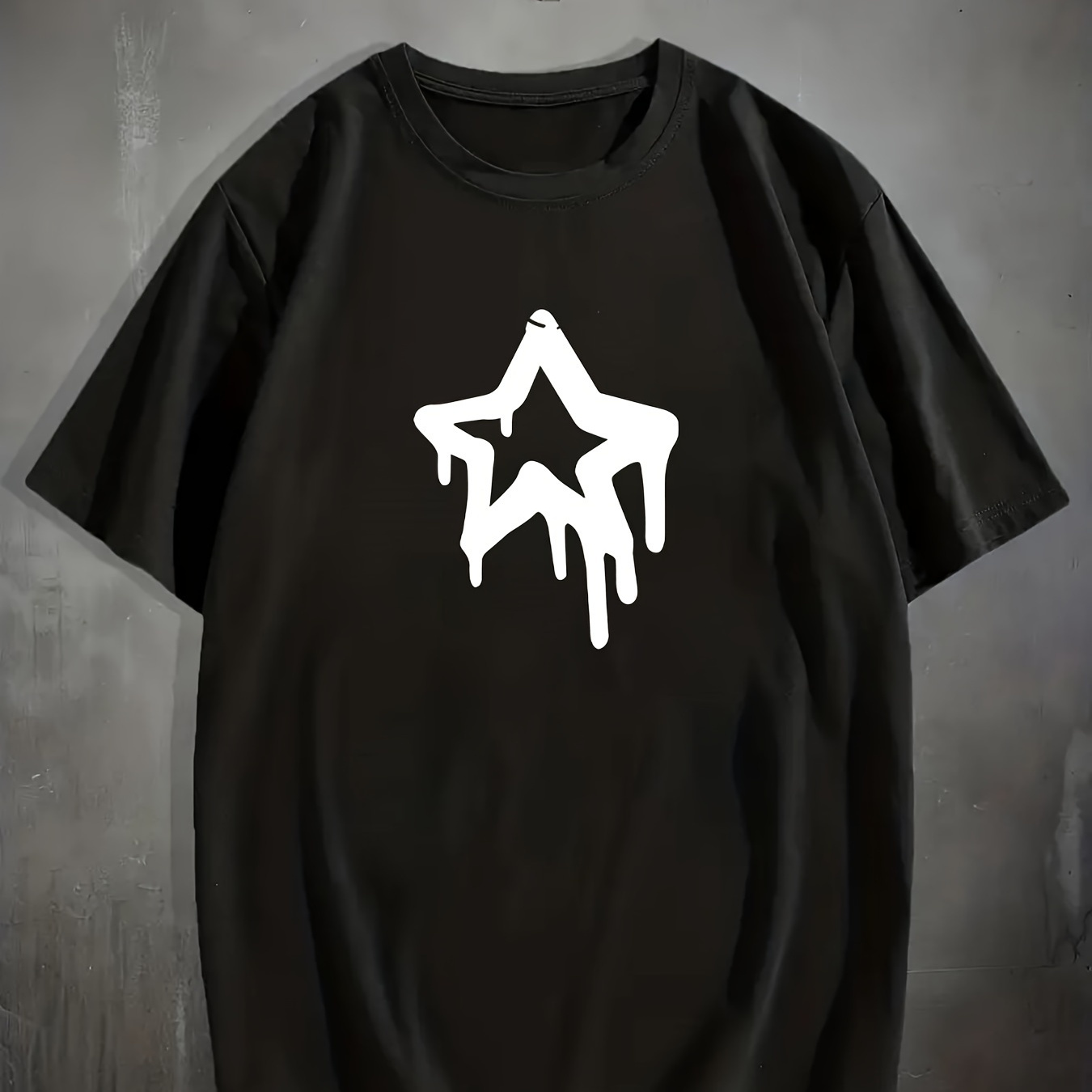 

Dripping Star Print T Shirt, Tees For Men, Casual Short Sleeve T-shirt For Summer