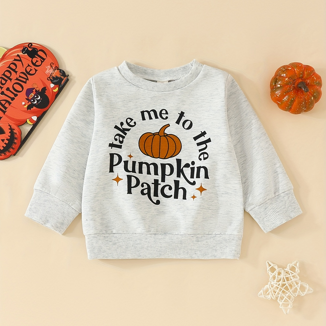 Halloween Cute Baby Kids Pumpkin Graphic Sweatshirt - Comfy Pullover Top For Boys & Girls 0-4 Years Old