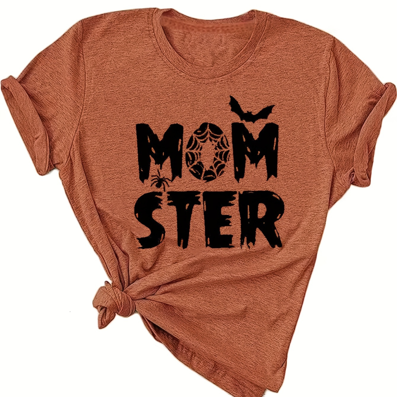 

Mom Ster Print Crew Neck T-shirt, Casual Short Sleeve T-shirt For Spring & Summer, Women's Clothing