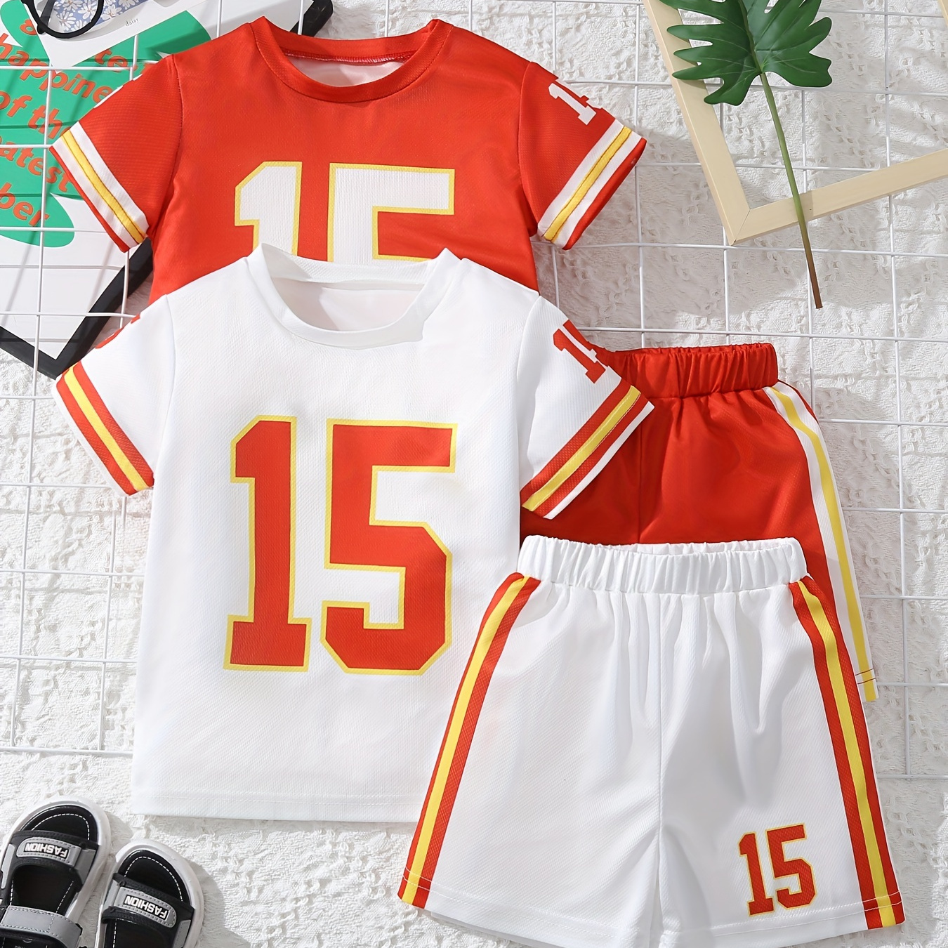 

2pcs, Children's Short Sleeve Set Spring/summer New Boys' Clothing Boys' Shorts Clothing T-shirts Baby Summer Clothing Children's Ball Clothing Set