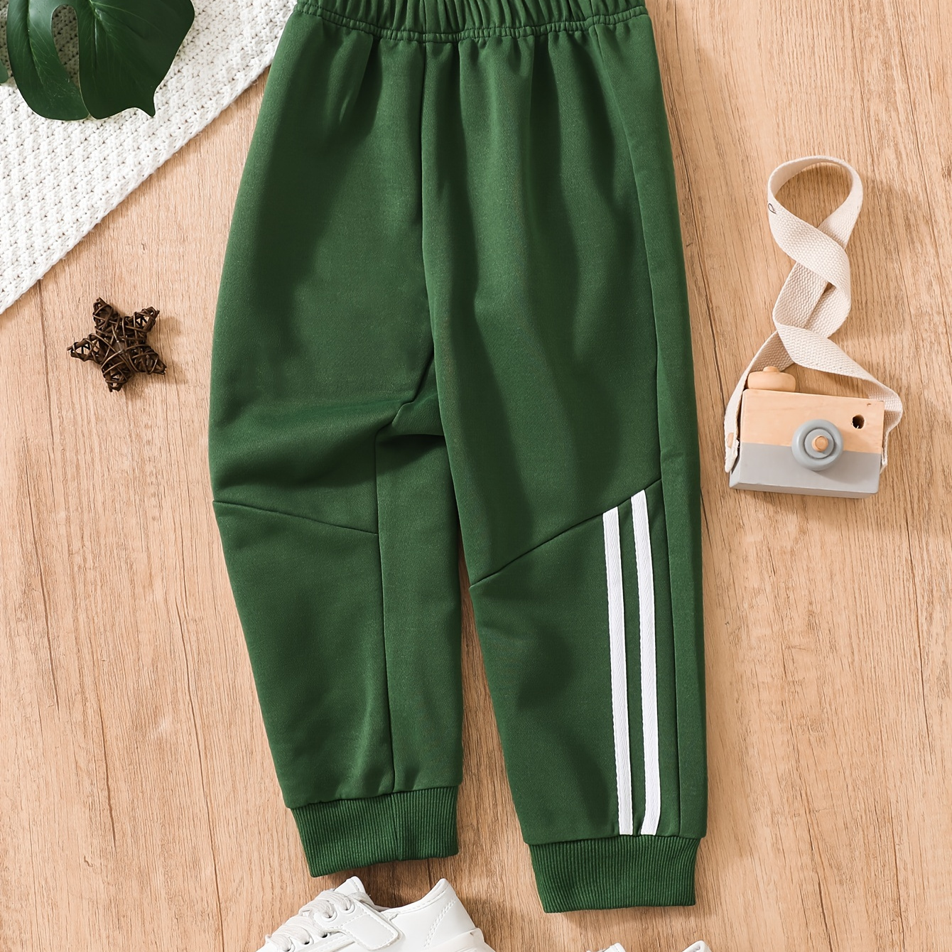 

Dreamy Dresses Boys Casual Track Pants, Solid Color With Ribbon Detailing, Spring/fall