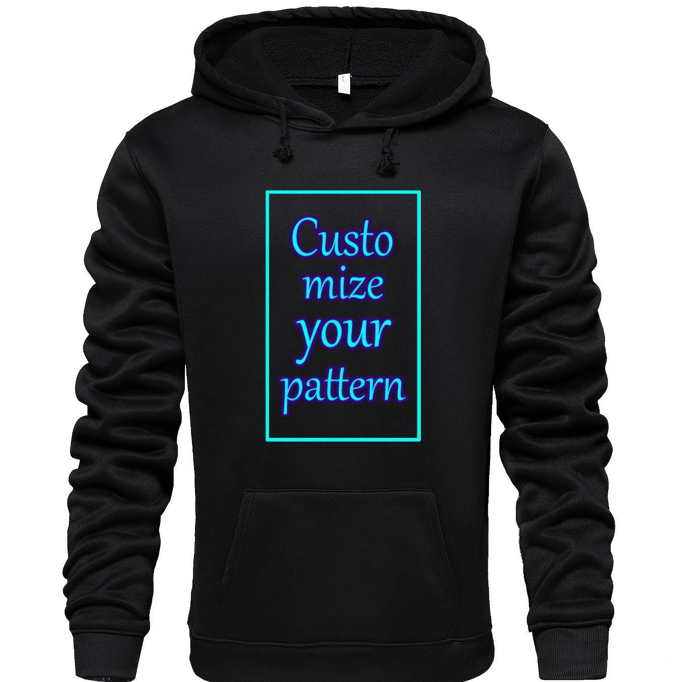 

Customized Patterns Print Men's Pullover Round Neck Hoodies With Kangaroo Pocket Long Sleeve Hooded Sweatshirt Loose Casual Top For Autumn Winter Men's Clothing As Gifts