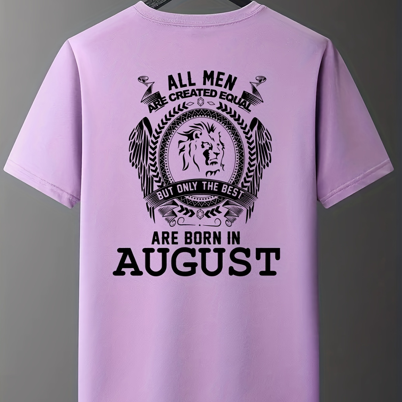 Men Letter 'AUGUST' Print Graphic Fashion T-shirt Crew Neck Short Sleeve Causal Tops Summer Plus Size Over Size