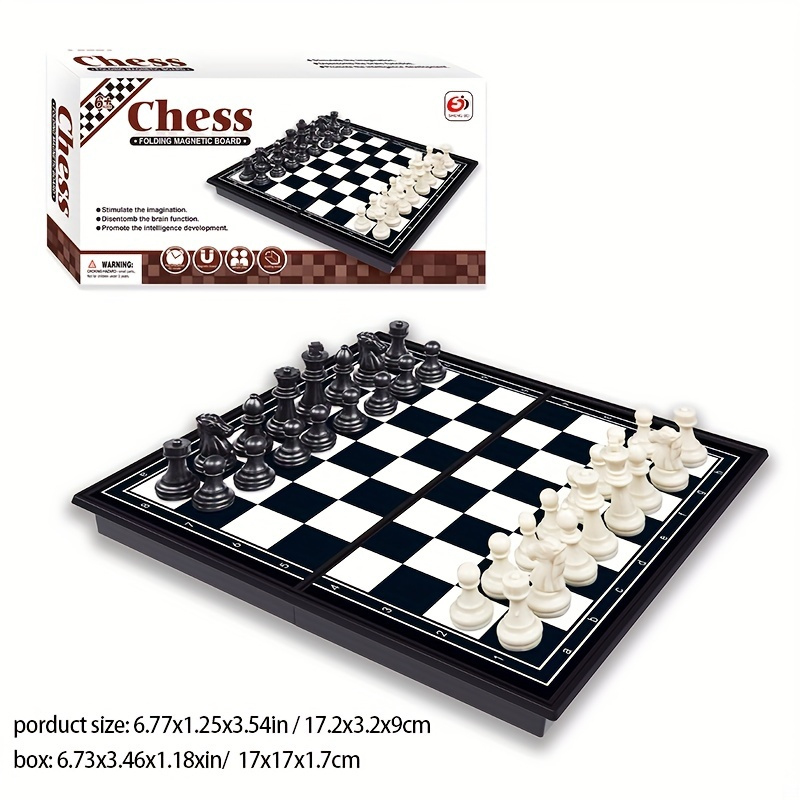 Magnetic Travel Chess Set Folding Brain Board Game - Open Box