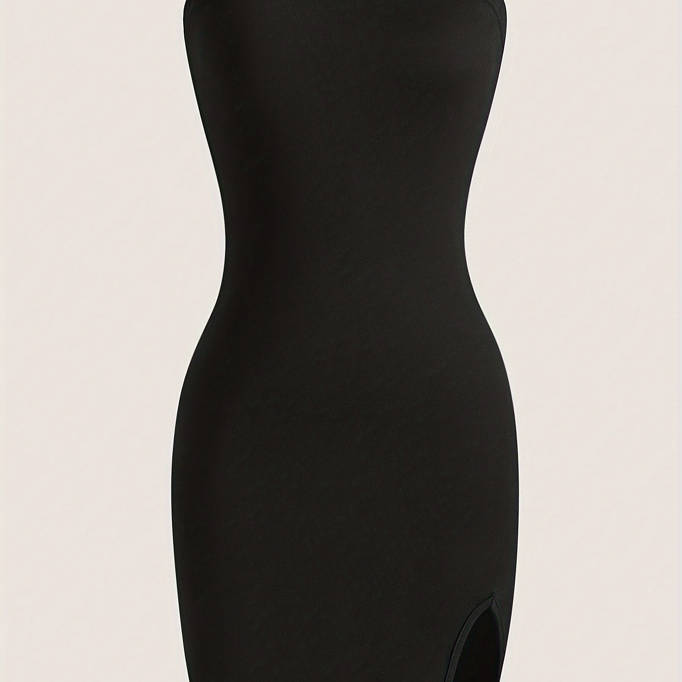 

Solid Color Split Tube Dress, Sexy Strapless Bodycon Simple Dress For Club & Party, Women's Clothing