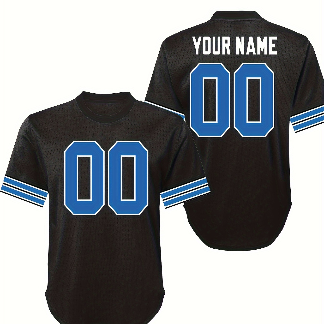 

Customized Name And Number Embroidery, Men's Short Sleeve V-neck Football Jersey, Comfy Top For Training And Competition