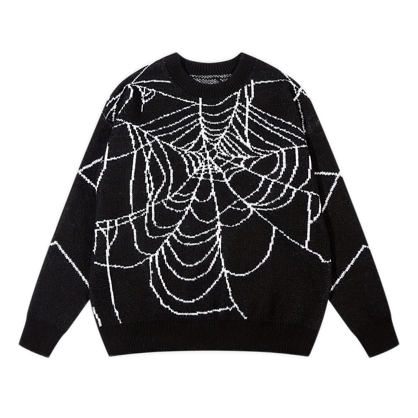 

Spider Pattern Knitted Sweater, Casual Long Sleeve Sweater For Fall & Winter, Women's Clothing