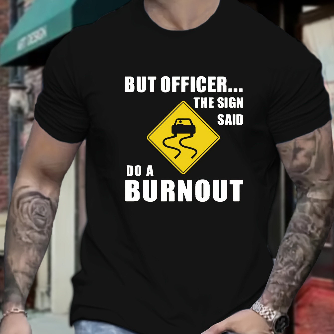 

Plus Size T-shirt, Summer Trendy Men's "" Graphic Print Tees For Big & Tall Males
