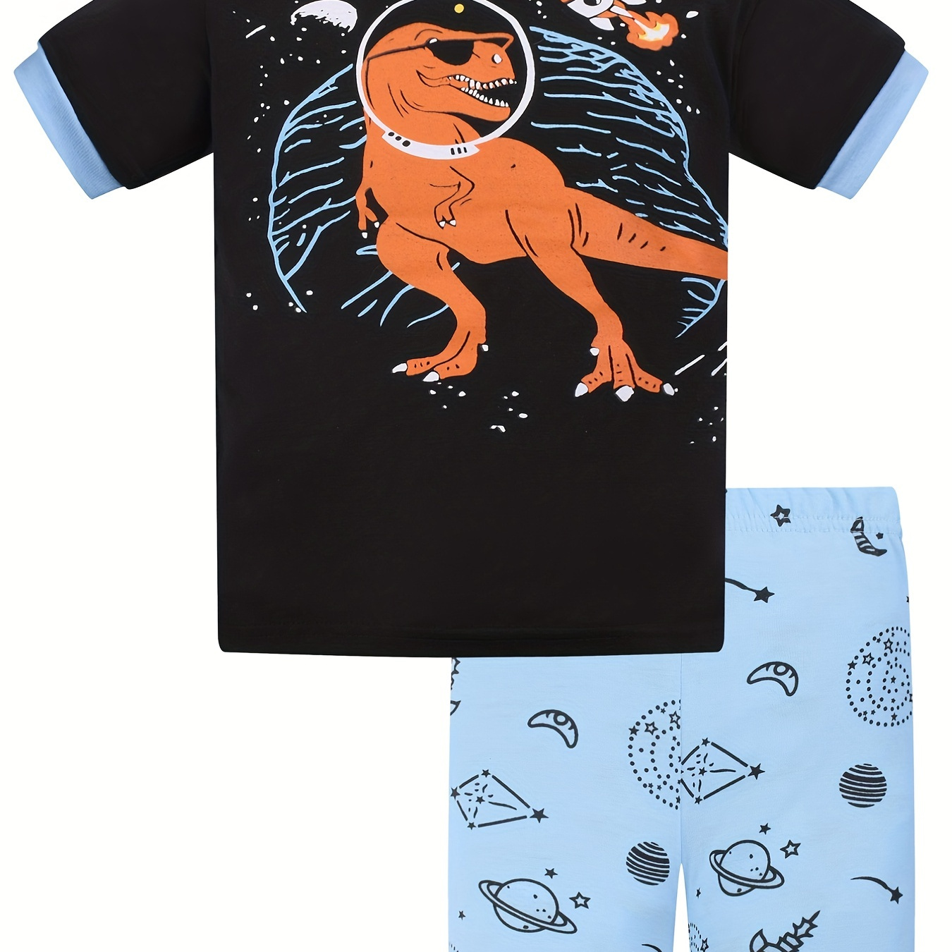 Pijama niño pantalón + camiseta dino astronauta Cool & Dry