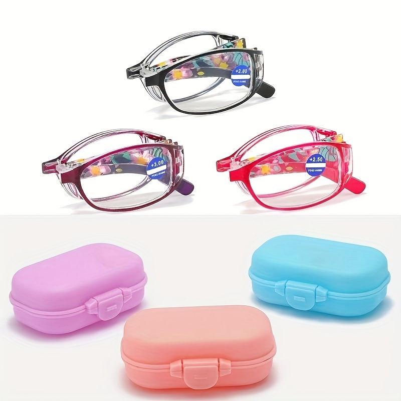 1pc Plastic Folding Box Anti Blue Light Reading Glasses