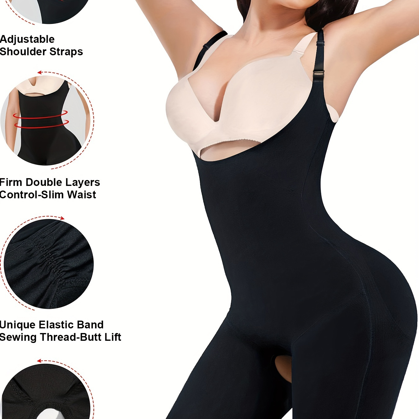 Lace Trim Tank Shaping Bodysuit Tummy Control Butt Lifting - Temu