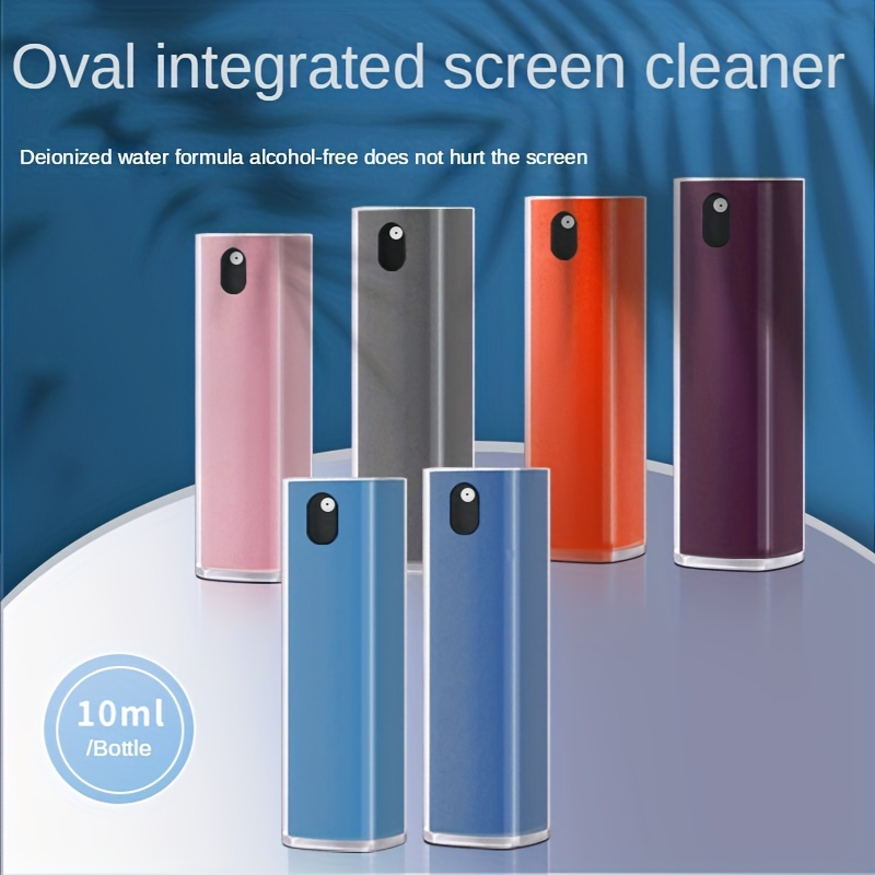 1pcs 2 In 1 Cell Phone Screen Cleaner Spray Bottle Computer Cell Phone Screen Dust Removal Tools Microfiber Cloth Cleaning Products