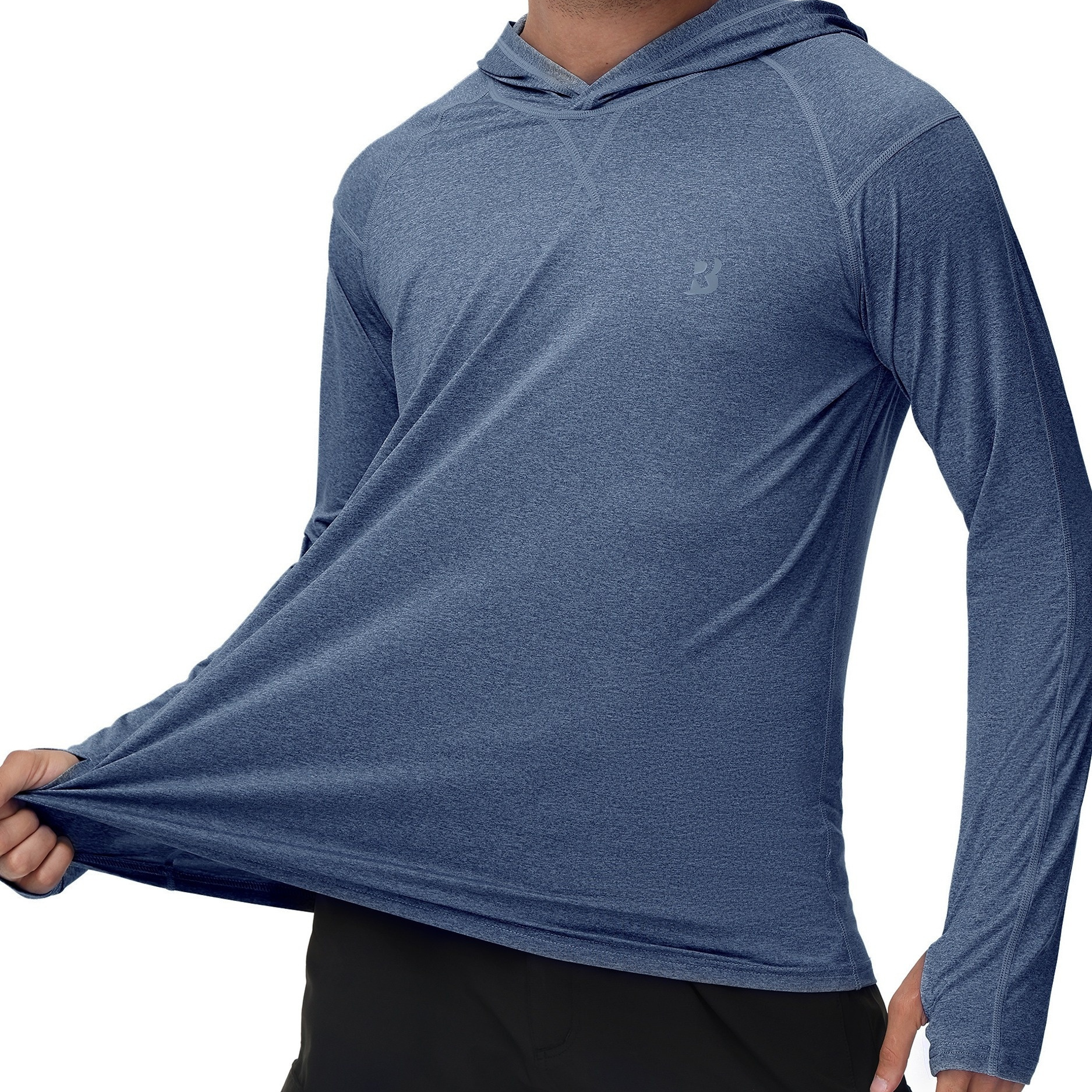 

Long Sleeve Sun Shirts For Men - Upf 50+ Uv Protection Hoodie Shirt For Fishing Swim Rash Guard Beach Running Workout